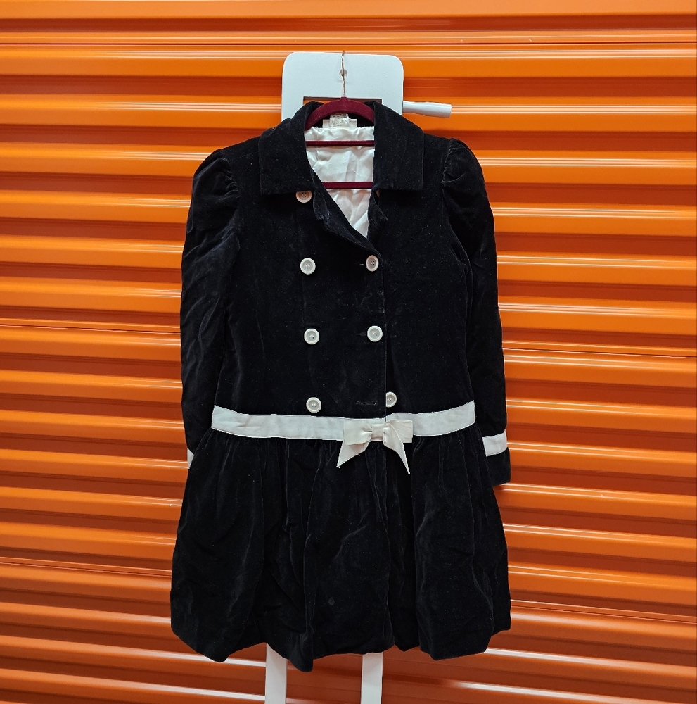 Vintage American Girl Black Velvet Girls' Coat Size 14